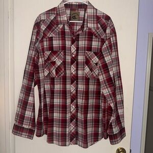 Quiksilver Red Plaid Kids Button Down Shirt